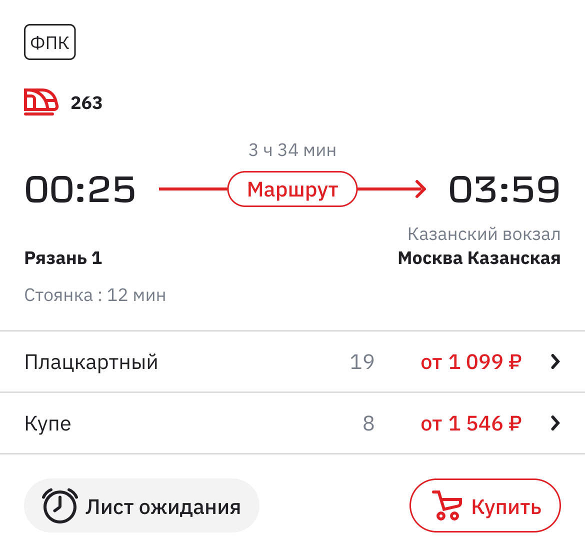 лист ожидания